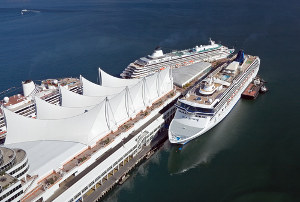 Canada Place, Vancouver, BC - view from sky
